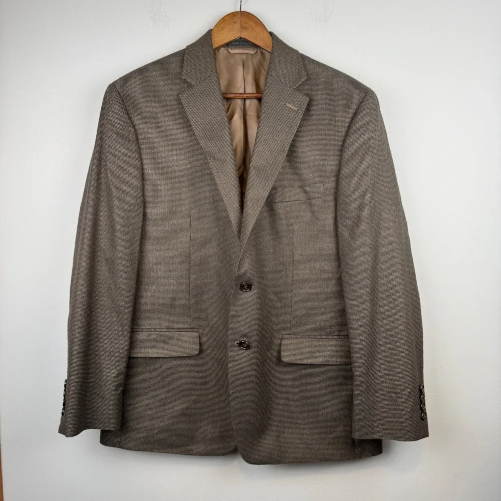 Lauren Ralph Lauren Mens Micro Houndstooth Blazer 40R Academia Ivy League Office